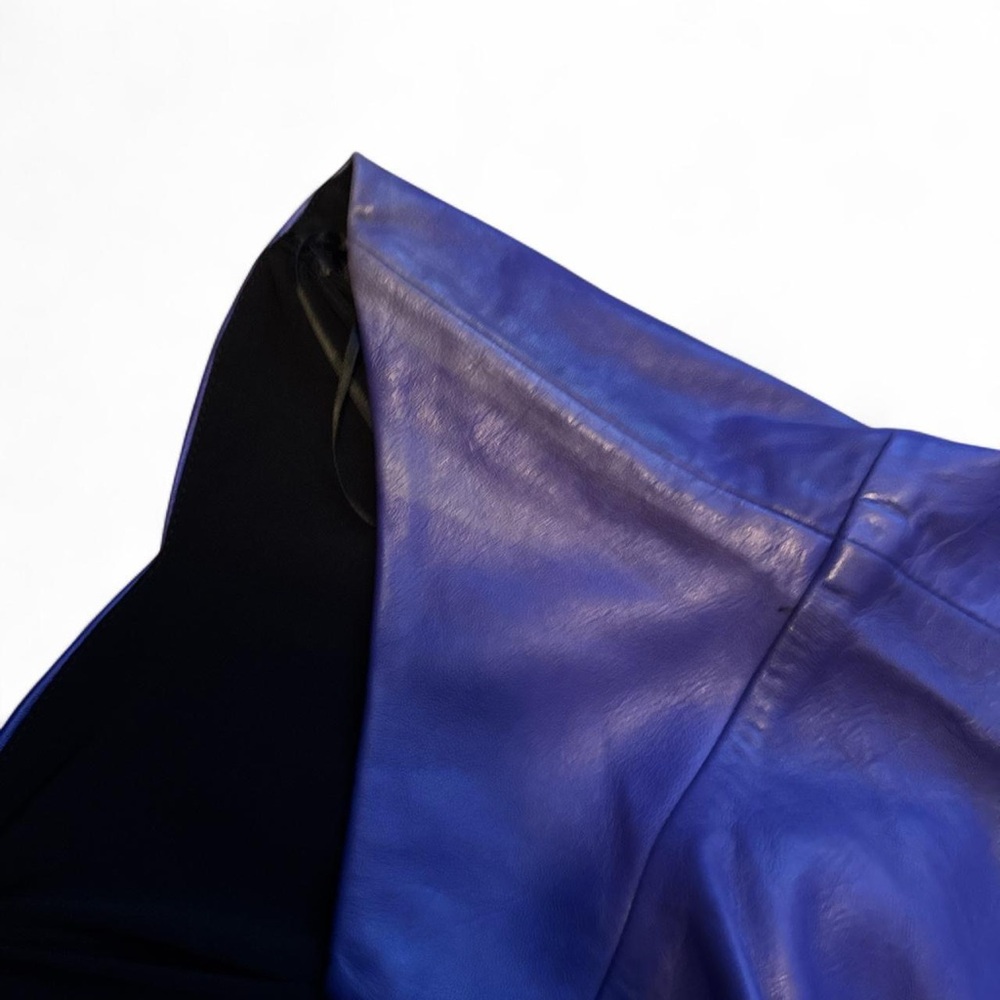 NEW Boulee Hailey Midnight Purple 80s Style Vegan Leather Mini Dress — SMALL - Picture 8 of 8